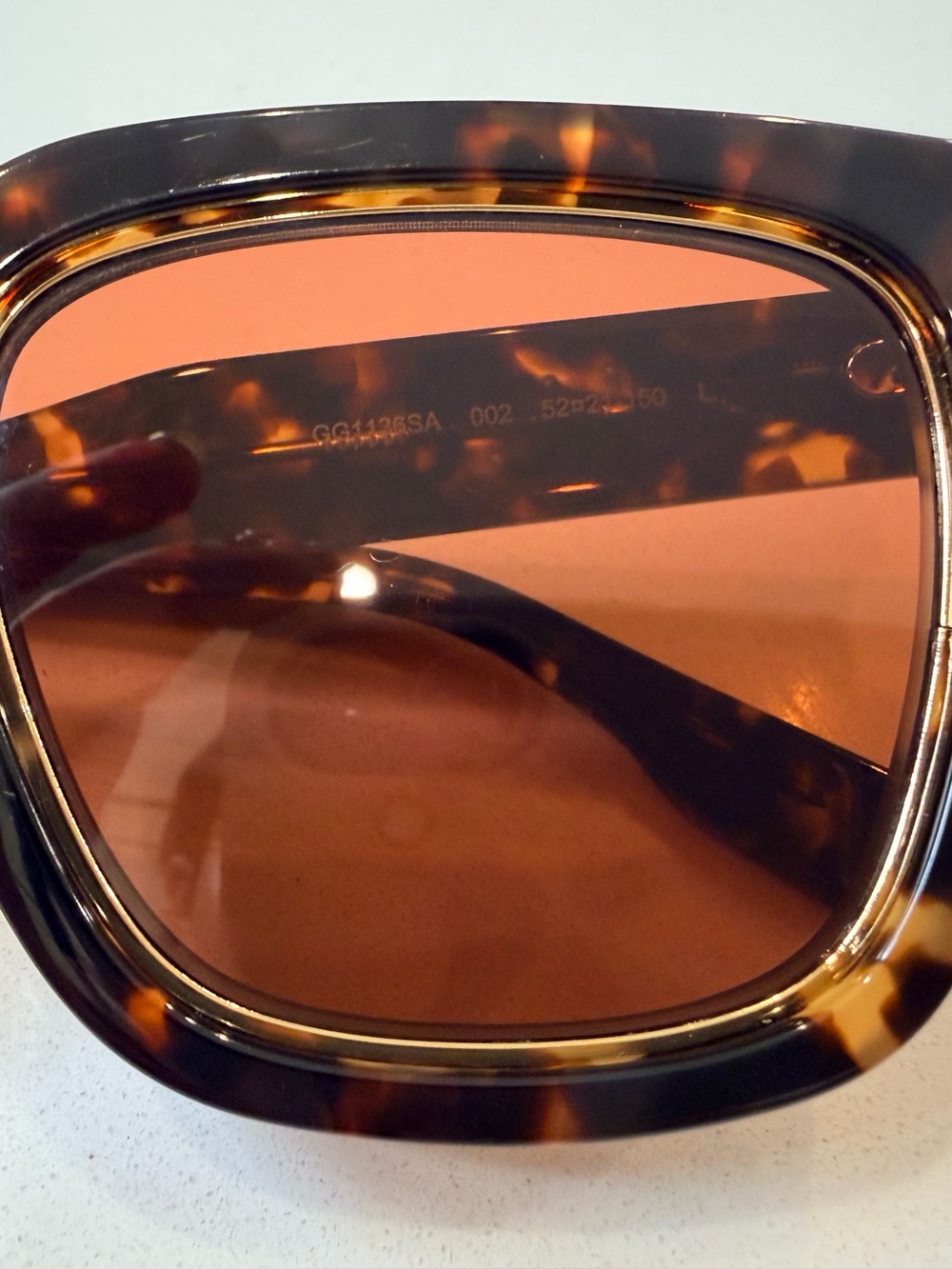 Gucci GG1151S Havana Brown Oversized Butterfly Sunglasses w/ Case - Picture 6 of 14